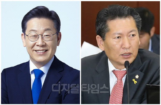 이재명(왼쪽) 더불어민주당 대표와 정청래 민주당 수석최고위원.<민주당 제공, 연합뉴스>